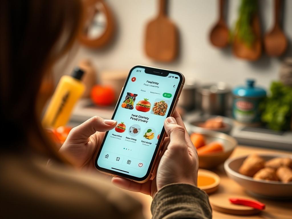 An image of a person using a mobile app for