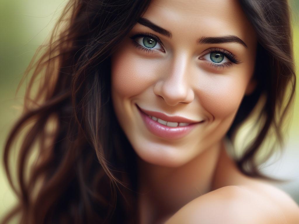 A close up shot of a beautiful woman with an