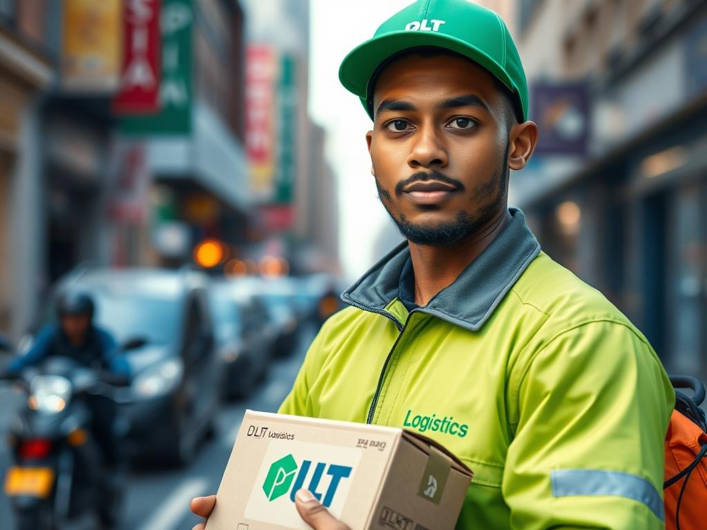 A close up shot of a DLT Logistics delivery driver