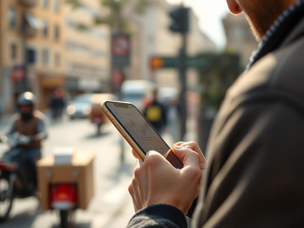A close up shot of a person using a smartphone
