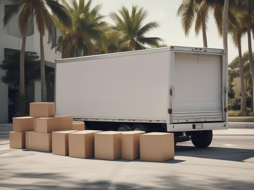 moving truck, packing boxes, relocation, movers, Miami Beach