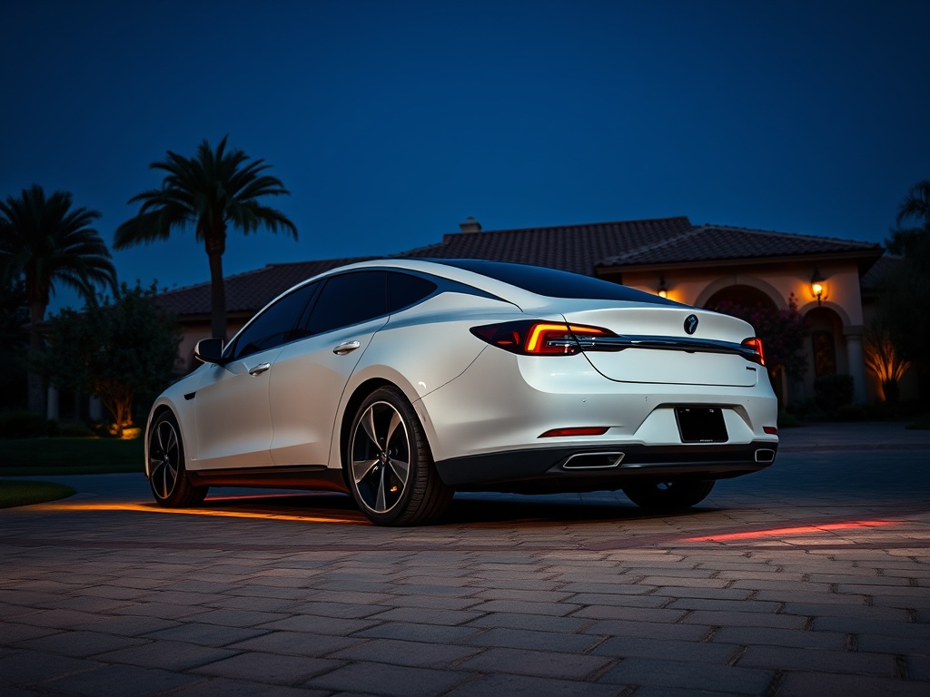 Electric sedan after a ceramic coating detail