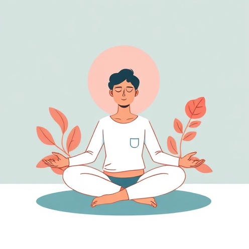 Person meditating in peaceful environment