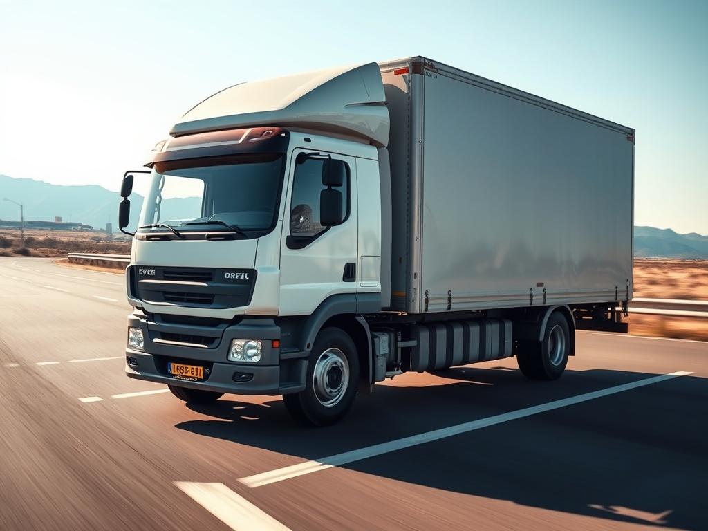 A realistic high resolution of a truck on the road,