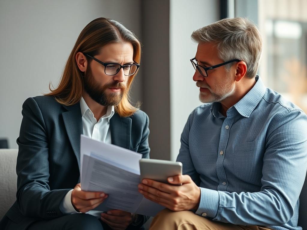A close up shot of a professional consultant engaging with