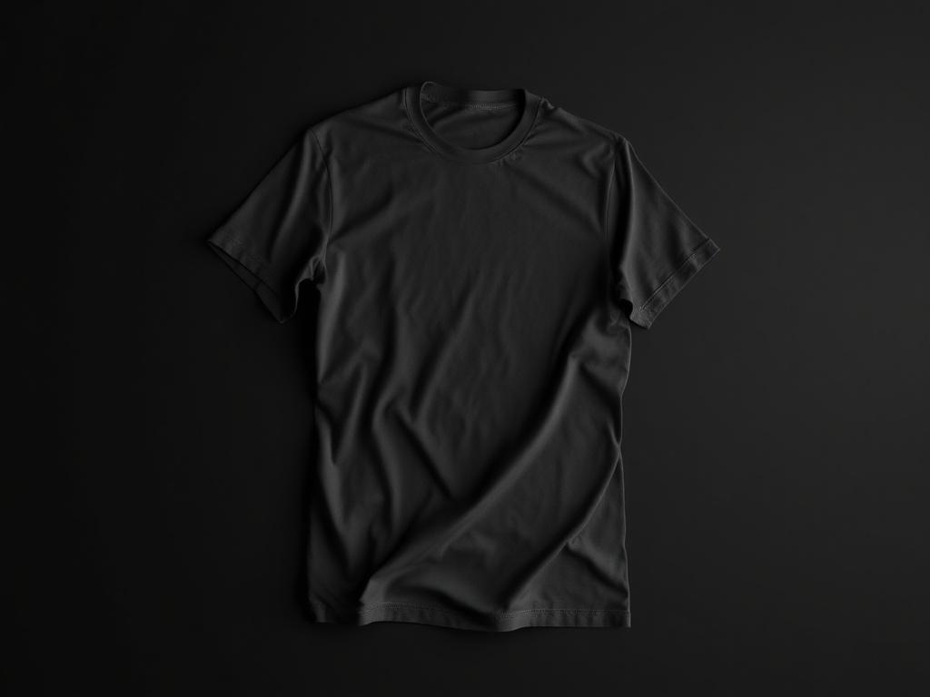 A realistic high-resolution photo of a graphic shirt displayed on a simple black background. The shirt is the only subject in the image, showcasing its unique graphic design clearly. The fabric appears soft and inviting, with a slight sheen to highlight its high-quality material. The shirt should be centered in the image, with no distractions in the background.