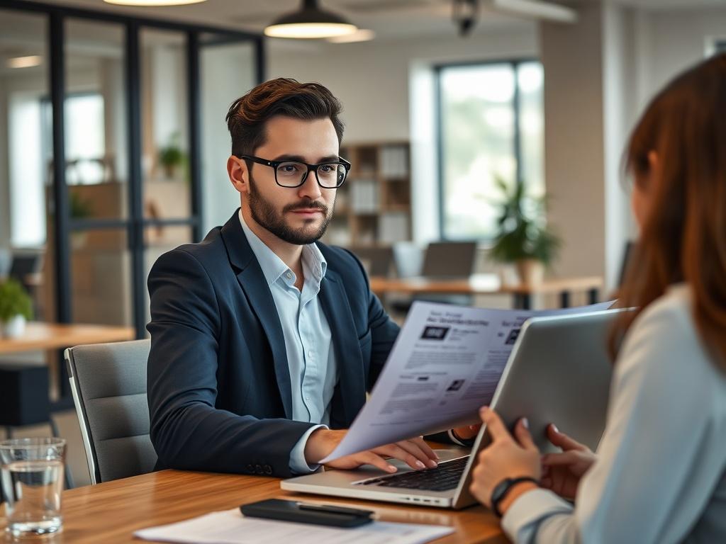 A professional looking individual sitting at a desk with a