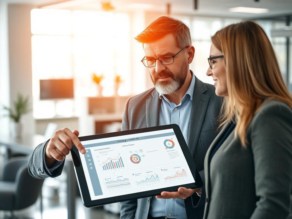 A high resolution close up shot of a technology consultant