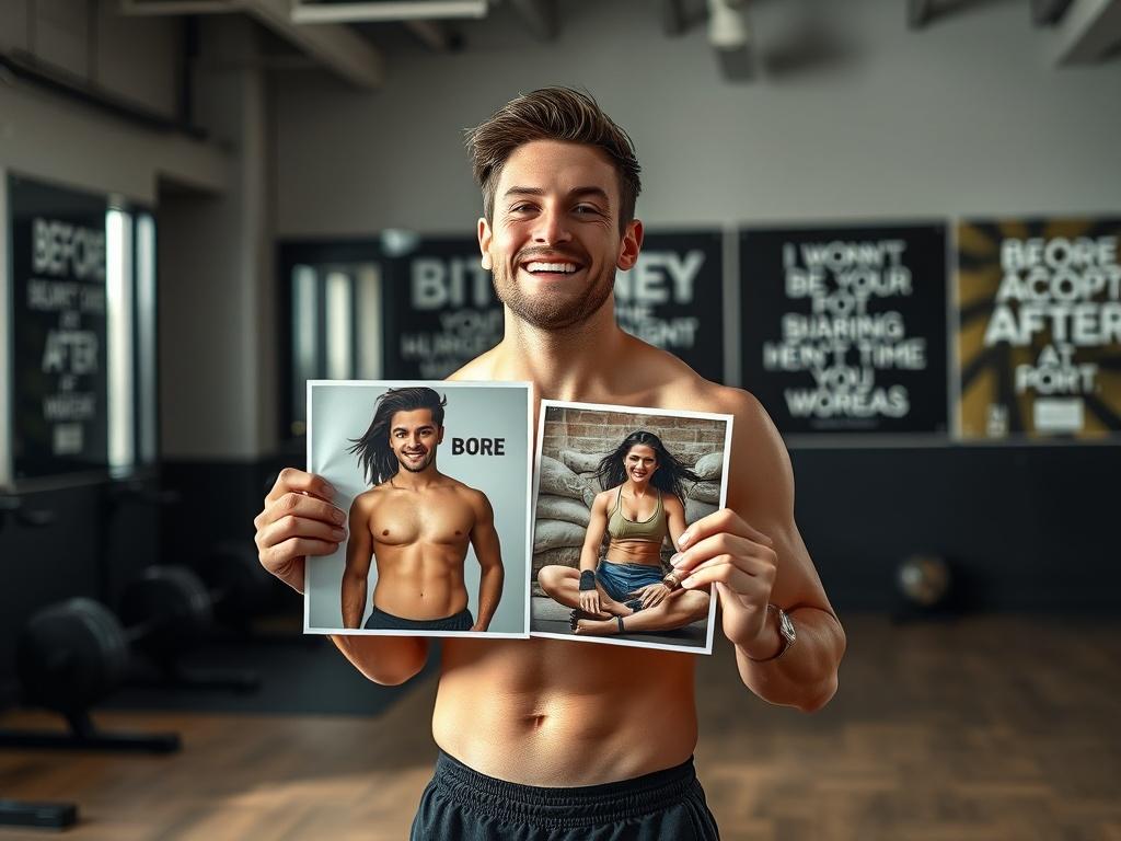 A heartfelt moment capturing a joyful individual holding a 'Before