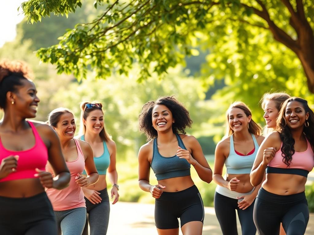 A vibrant group of diverse individuals engaging in a fun