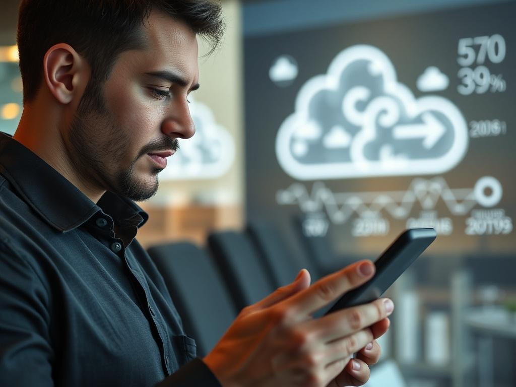 A close up shot of a professional analyzing cloud migration