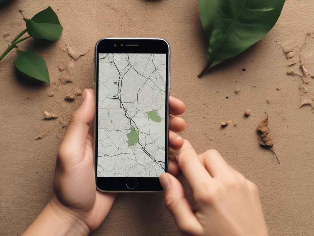 A realistic high resolution of a hand holding a smartphone