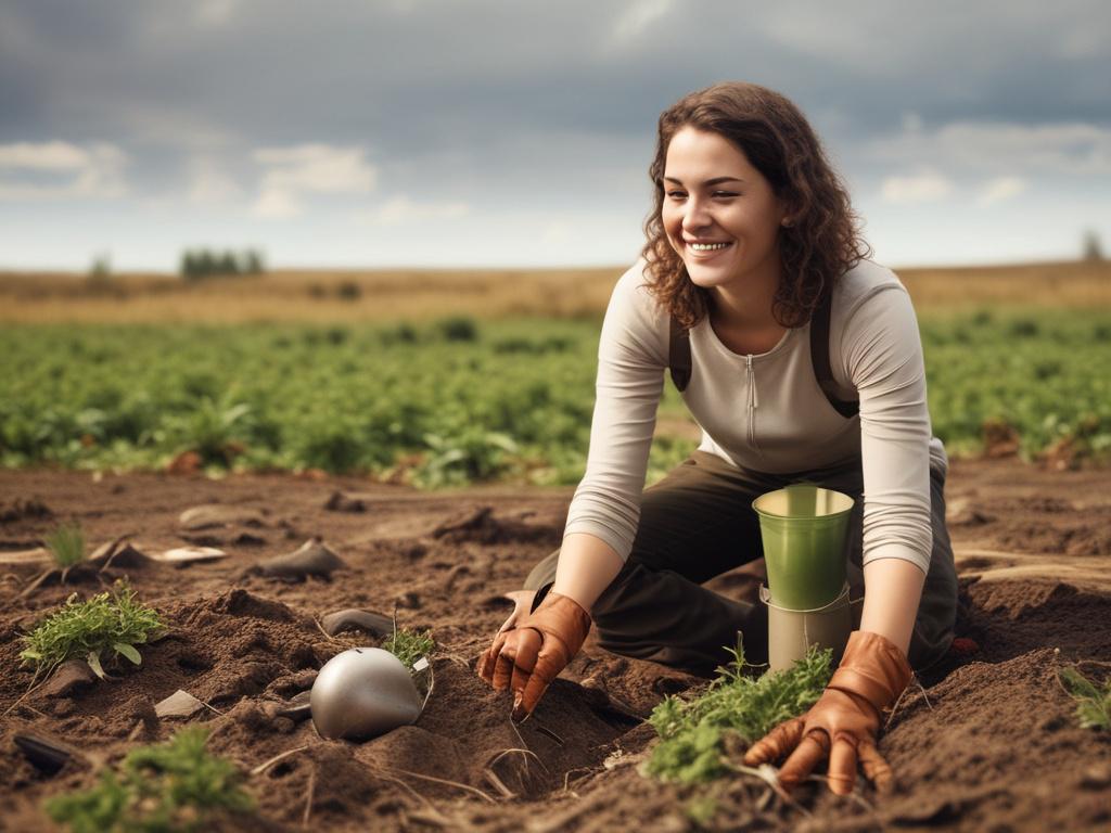 Create a realistic, high resolution photograph featuring a single volunteer