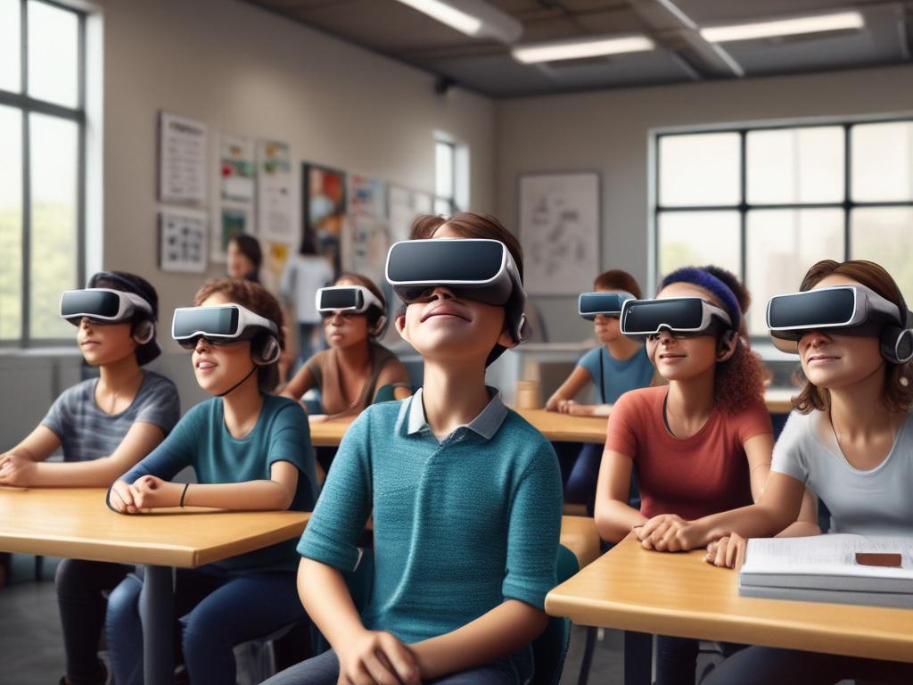 A realistic high resolution of a classroom filled with students