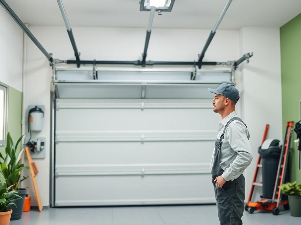 A professional technician in a clean uniform working on a