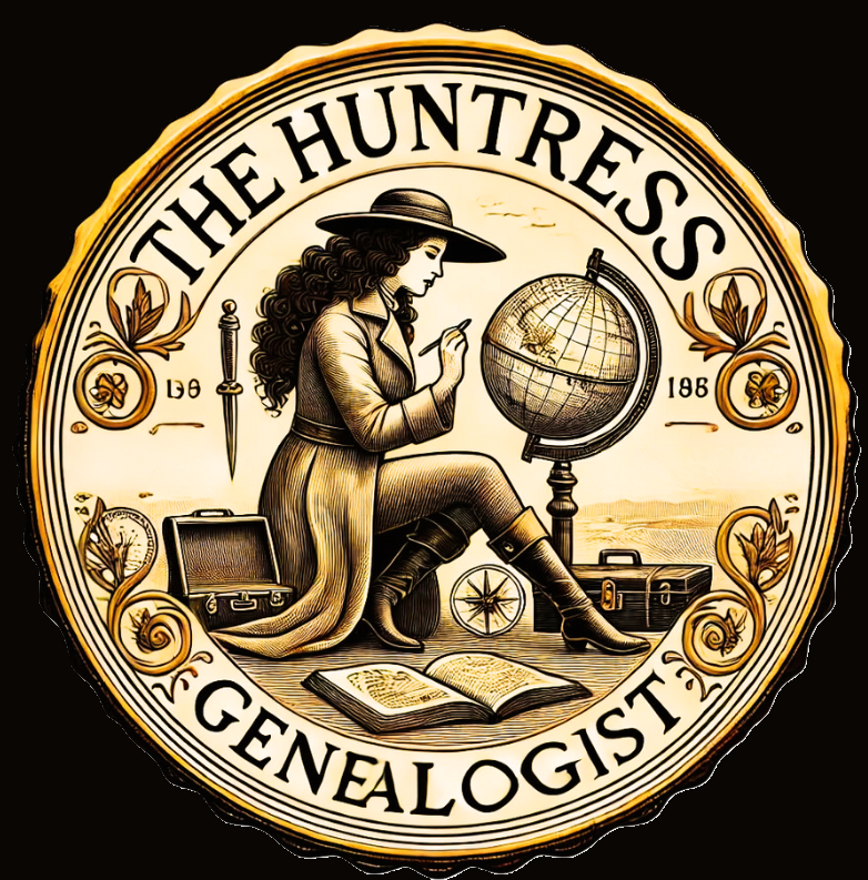 Woman researching ancestry records