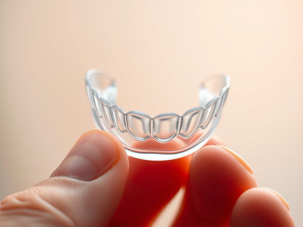 A hyper realistic close up shot of a clear dental