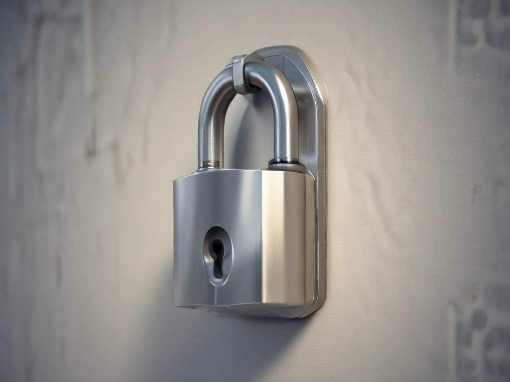A hyper realistic close up shot of a secure lock