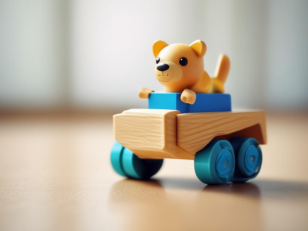 A minimalistic image of a beautiful, premium wooden toy in