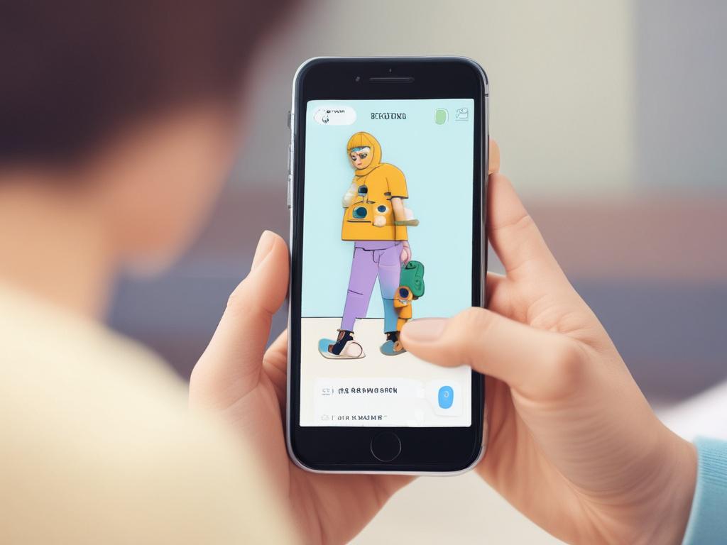 A clean and minimalistic image of a parent using a smartphone to purchase toys online, with a focus on the phone screen showing a Bitcoin payment option. The background should be soft and pastel-colored to evoke a calm shopping atmosphere.