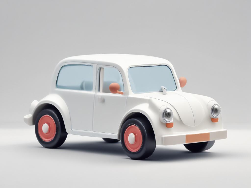 realistic high-resolution photo of a minimalistic children's toy, simple design, clean lines, soft colors, focus on the toy, white background