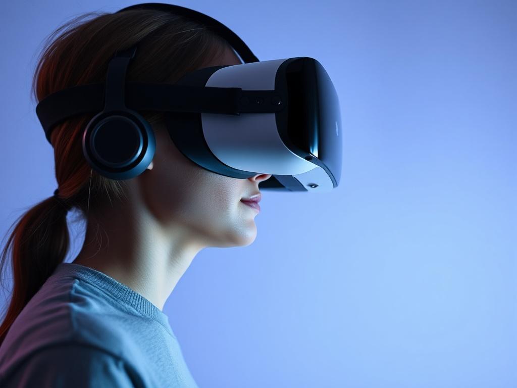 A high resolution image depicting a user wearing a VR