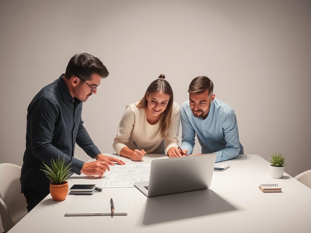 A high resolution image showcasing a digital product development process,