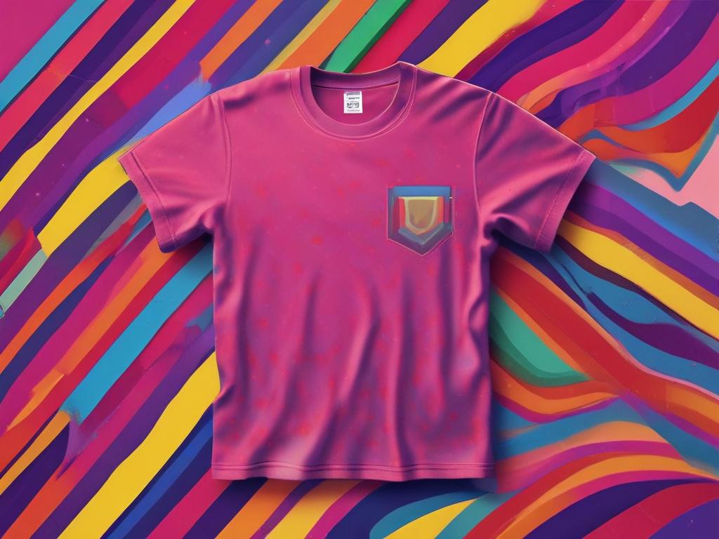 A high resolution of a vibrant retro funky t shirt