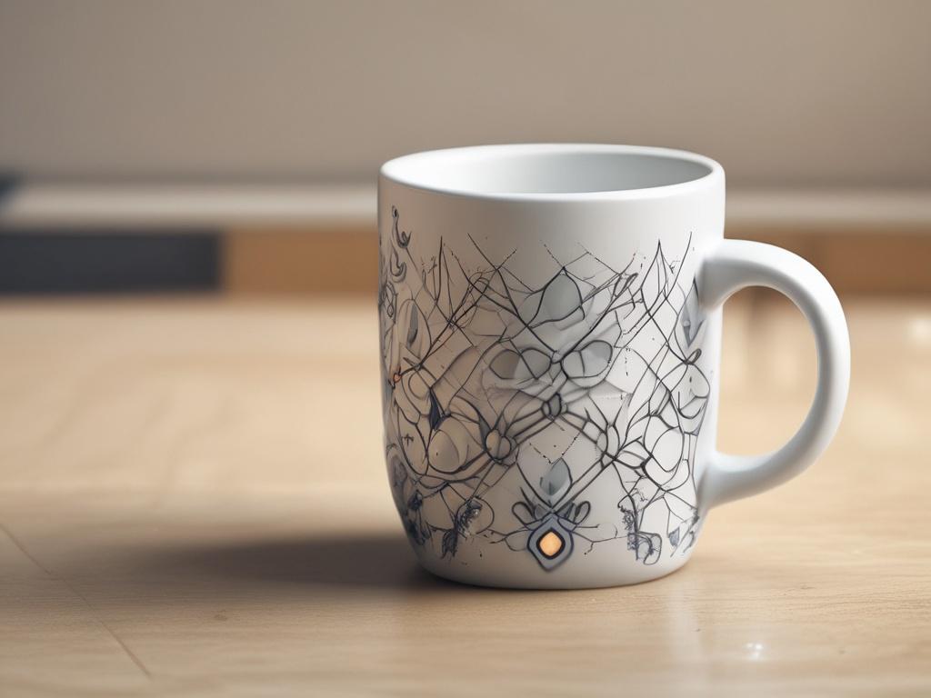 A lifelike high resolution of a personalized ceramic mug featuring