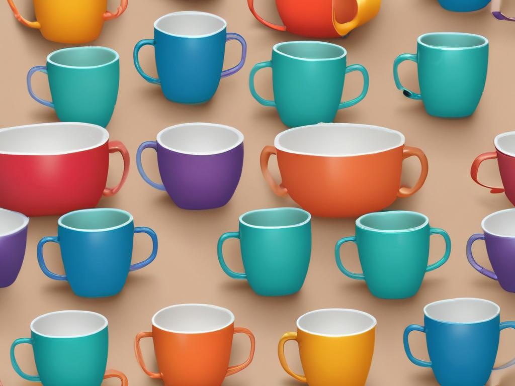 realistic high-resolution photo of a custom coffee mug, clear and simple composition, minimalistic background, focus on the mug, vibrant colors