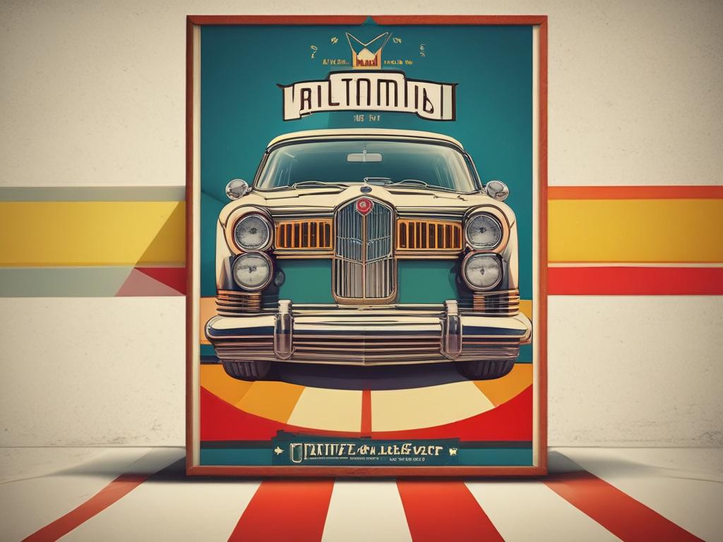 realistic high-resolution photo of a personalized retro poster, clear composition, vibrant colors, focus on the poster, minimalistic background