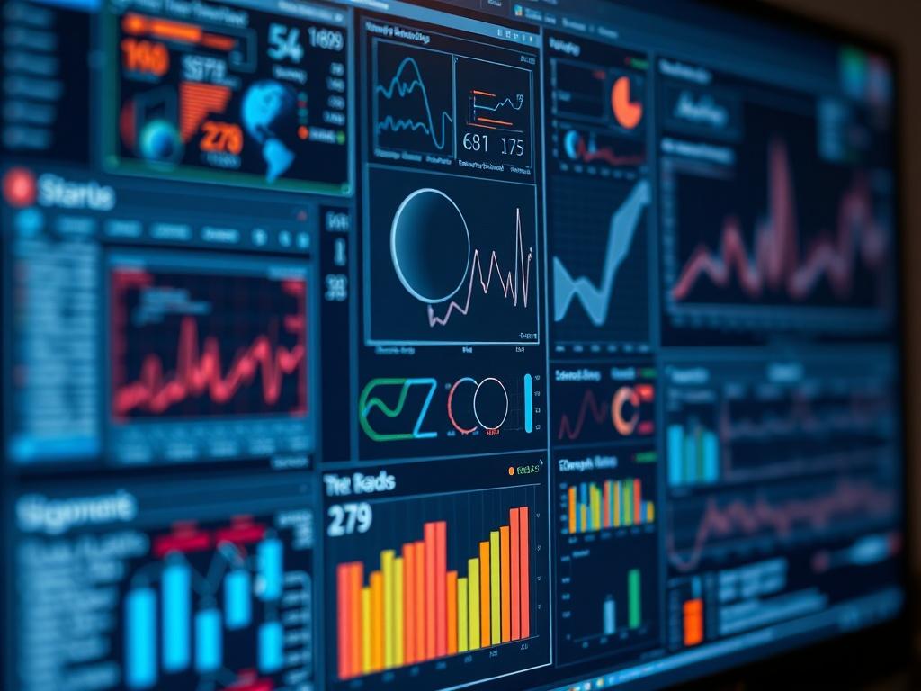 A hyper-realistic close-up shot of a computer screen displaying complex algorithms and data visualizations related to recommender systems. The background is blurred to emphasize the screen, showcasing graphs, charts, and user interaction interfaces. The color palette aligns with the #5CDB95 primary color, providing a modern and sleek look.