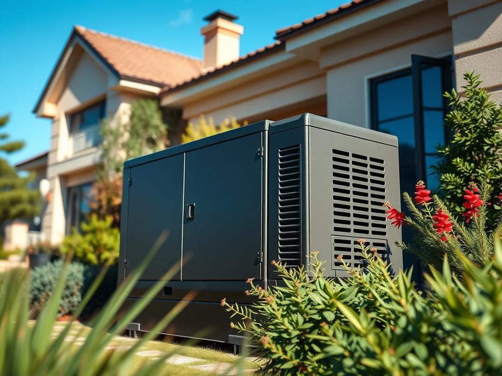 A close up shot of a high end backup generator