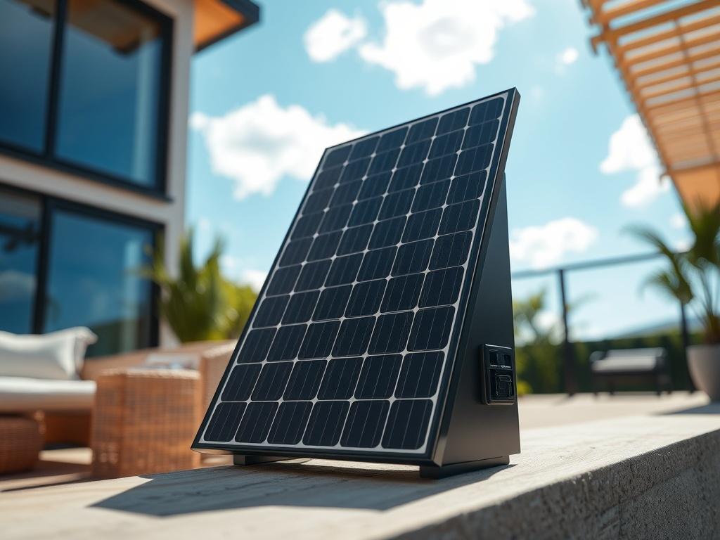 A stunning close up of a modern solar battery pack,