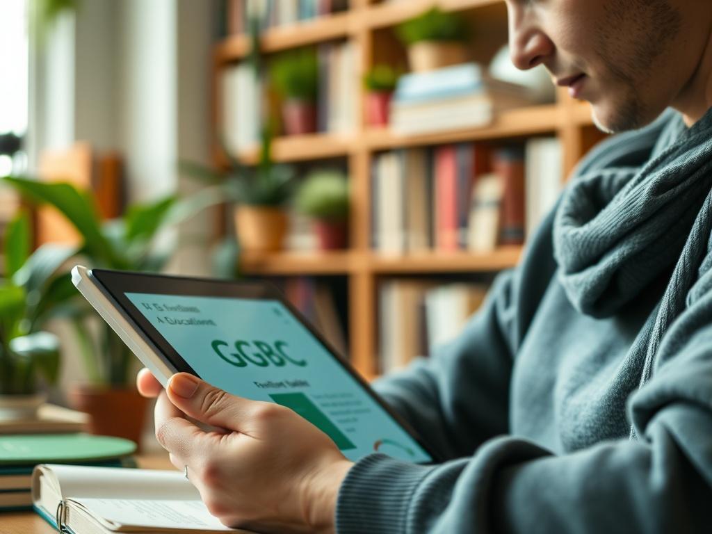 An engaging close up shot of a person reading an