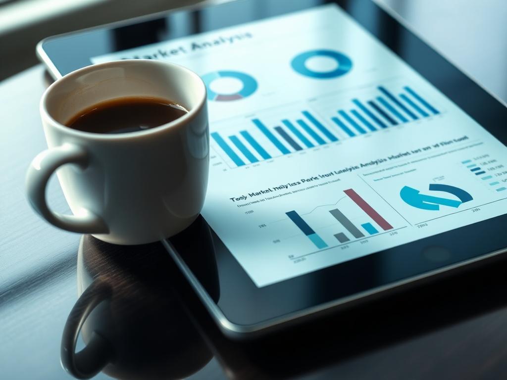 A close up of a market analysis report displayed on