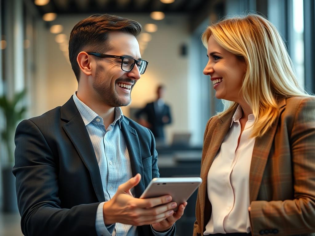 A close up shot of a professional consultant engaging with