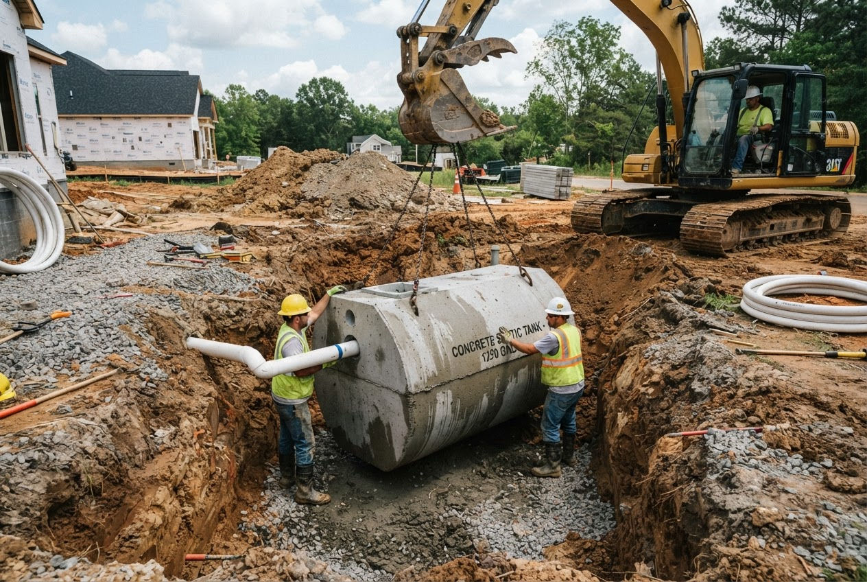 Septic tank installation