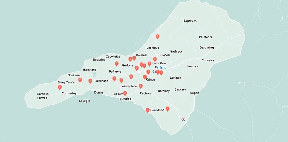 Heart & Hustle service area map showing all served communities