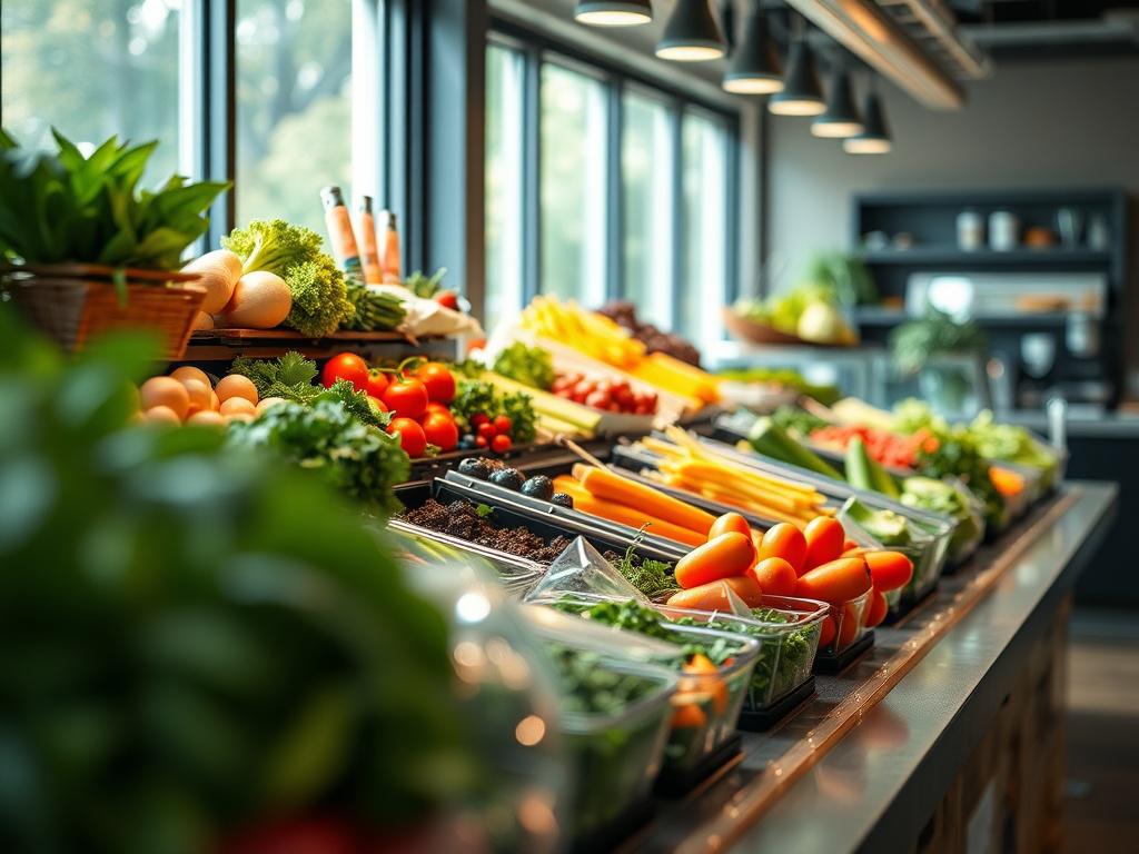 A close up shot of a modern, eco friendly food