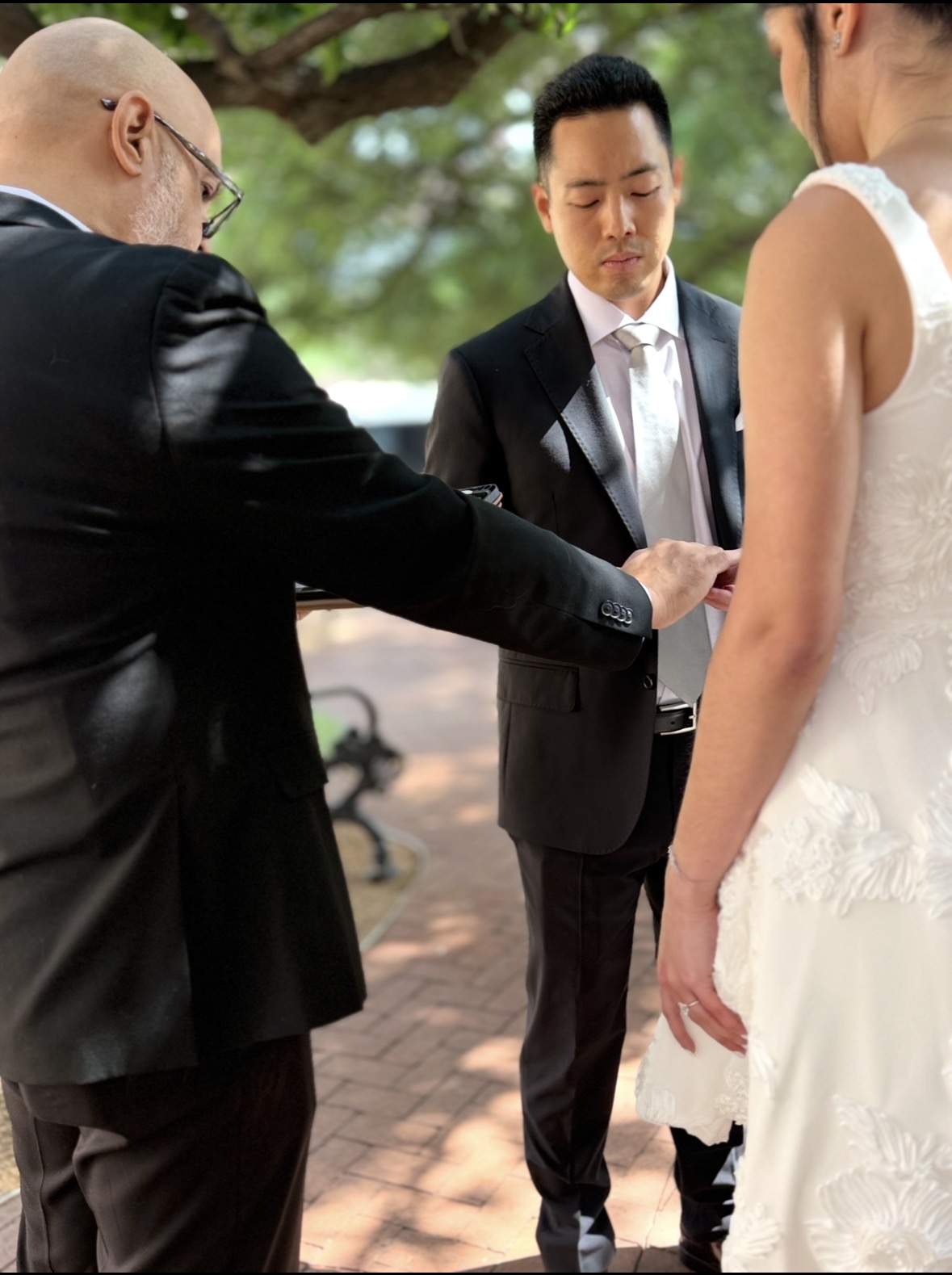 Emotional moment captured during a beautiful wedding ceremony celebration