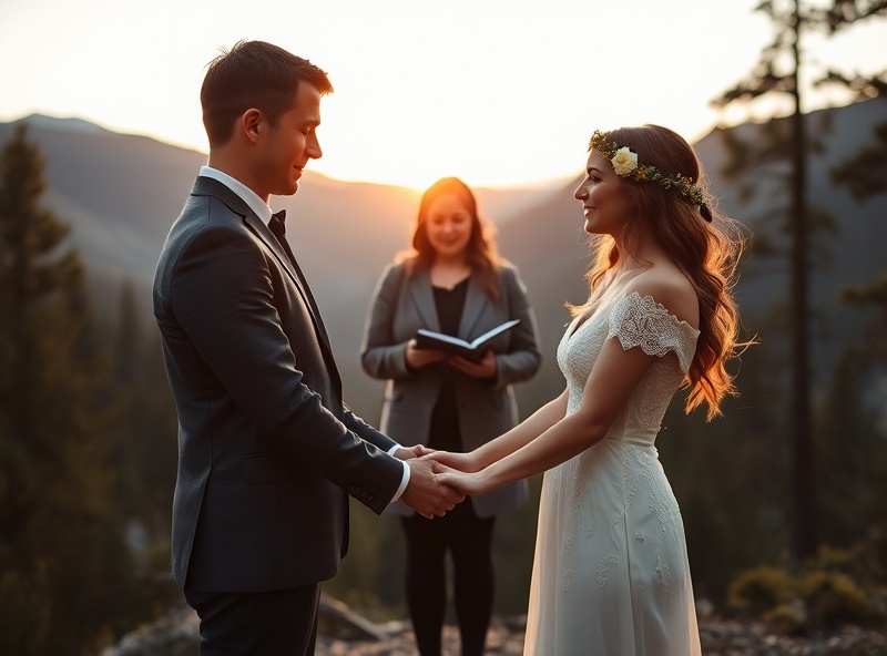 Simple intimate elopement ceremony