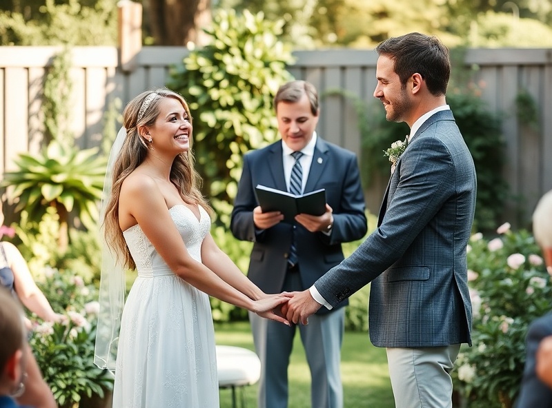Casual outdoor backyard wedding