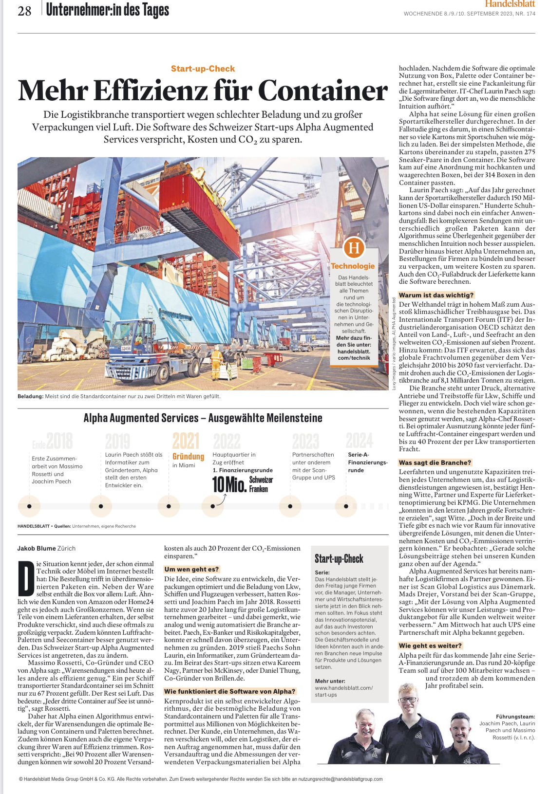 Handelsblatt Entrepreneur of the Day - ALPHA Augmented