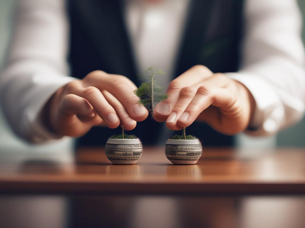 a close up shot of a sustainable investment advisor presenting