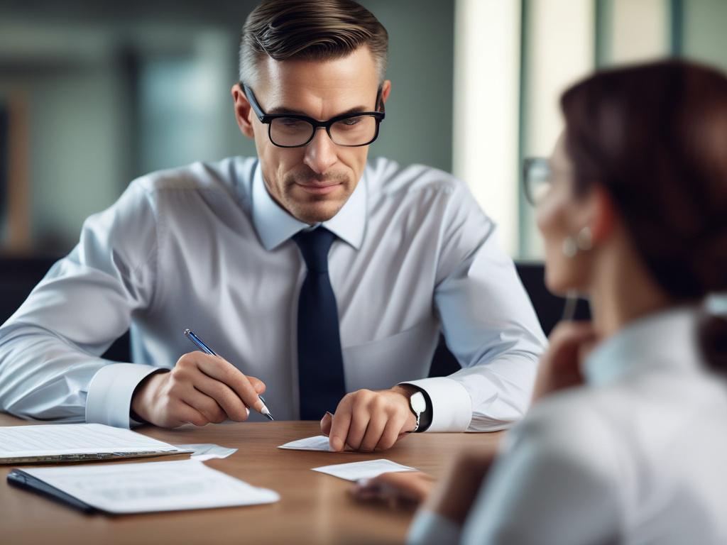 a close up shot of a risk management expert discussing