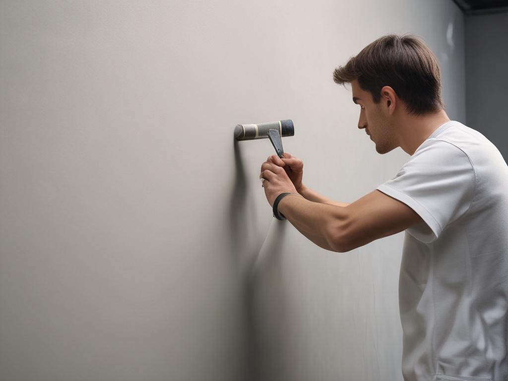 A close up shot of a painter applying a fresh