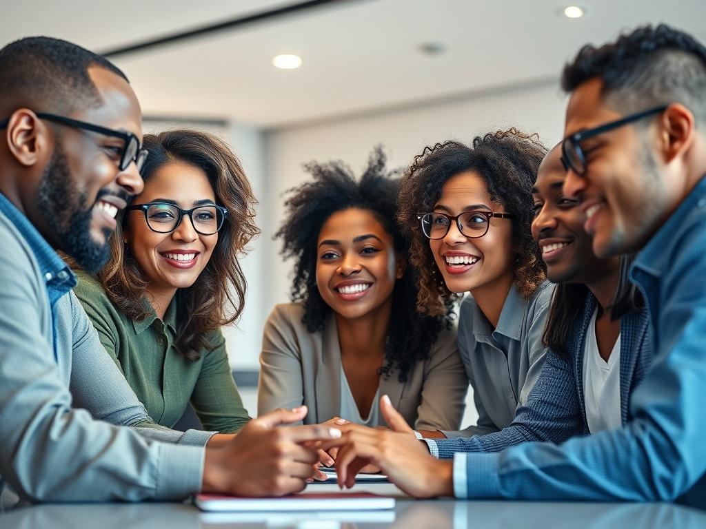 A hyper realistic close up shot of a diverse group