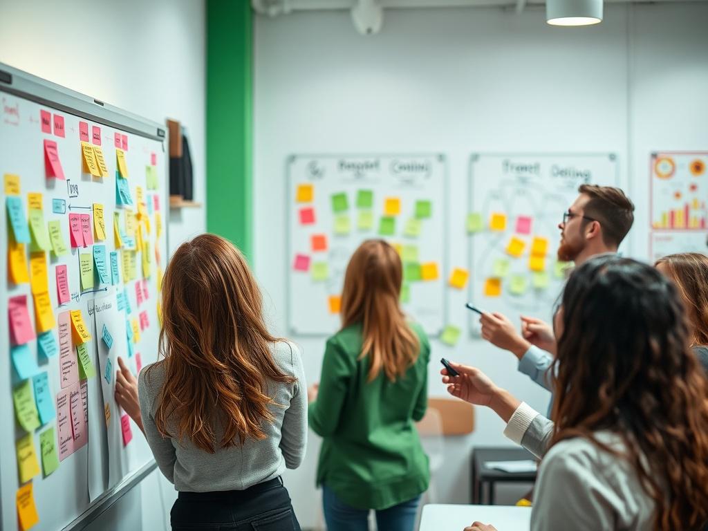 A close up shot of a marketing consultant brainstorming ideas