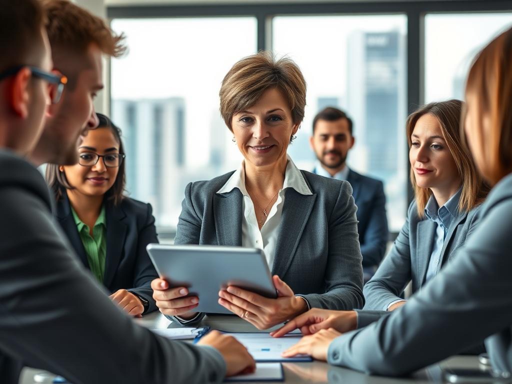 A close up shot of a consultant engaging in a